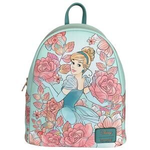 Disney Loungefly Cinderella Pink Floral Mini Backpack NWT